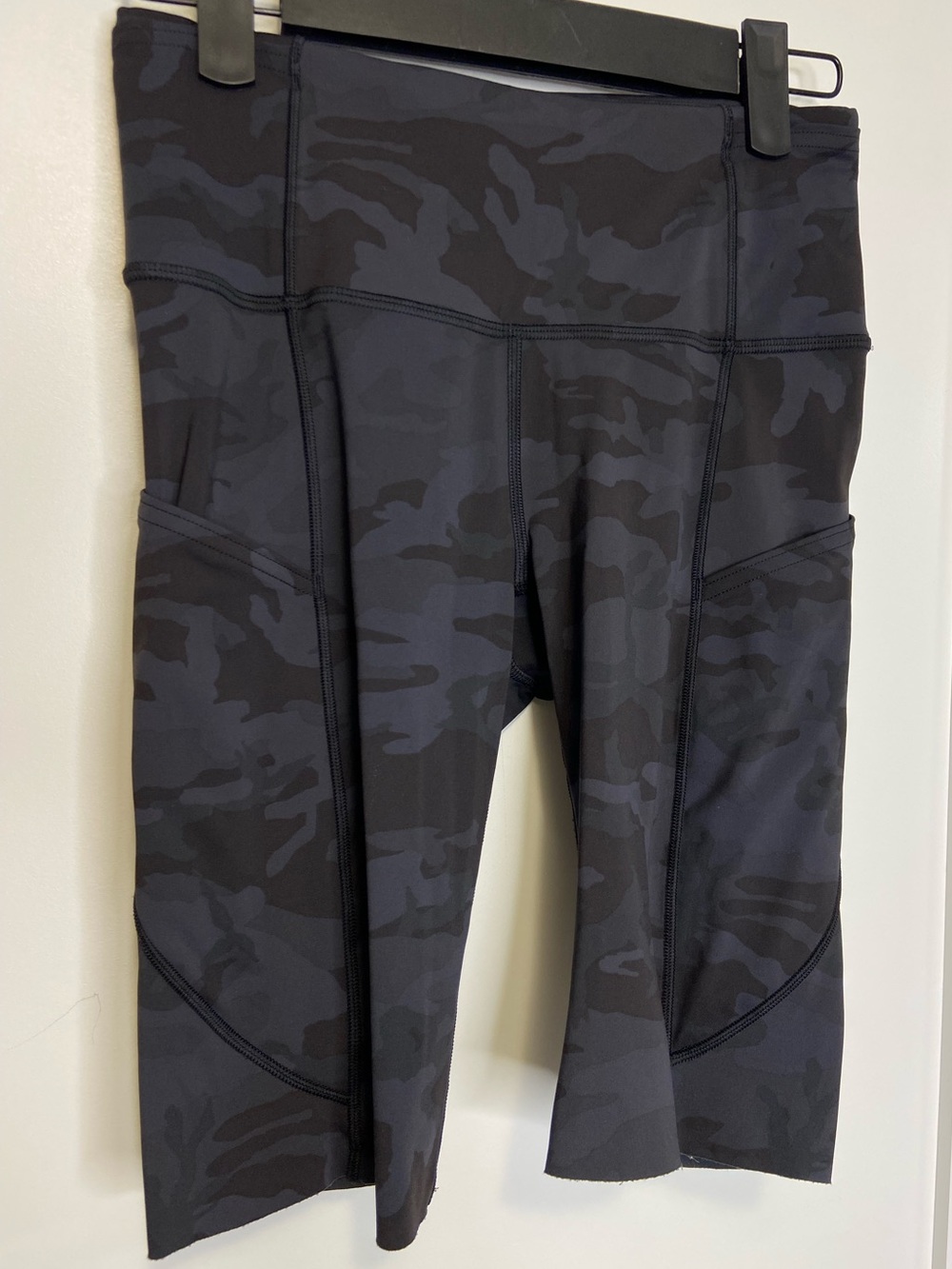 17. Size 4 LULULEMON Grey Camo Fast And Free Bike Shorts